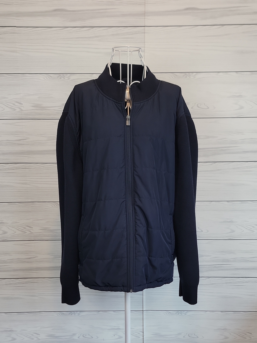 INFINITY Linear Flex Men's Navy Quilted Full Zip Puffer Jacket Size XL